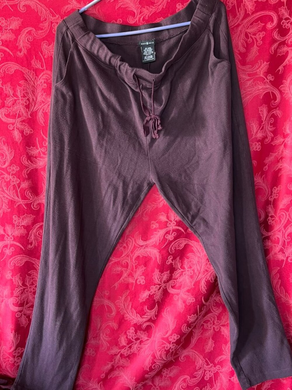 MAX & MIA Espresso Brown Knit Lounge Pants Size XXL
